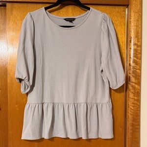 Banana Republic Light Gray Peplum Blouse